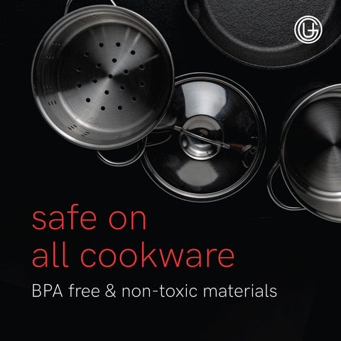 UpGood BPA-free silicone core spatulas protect cookware under high heat.