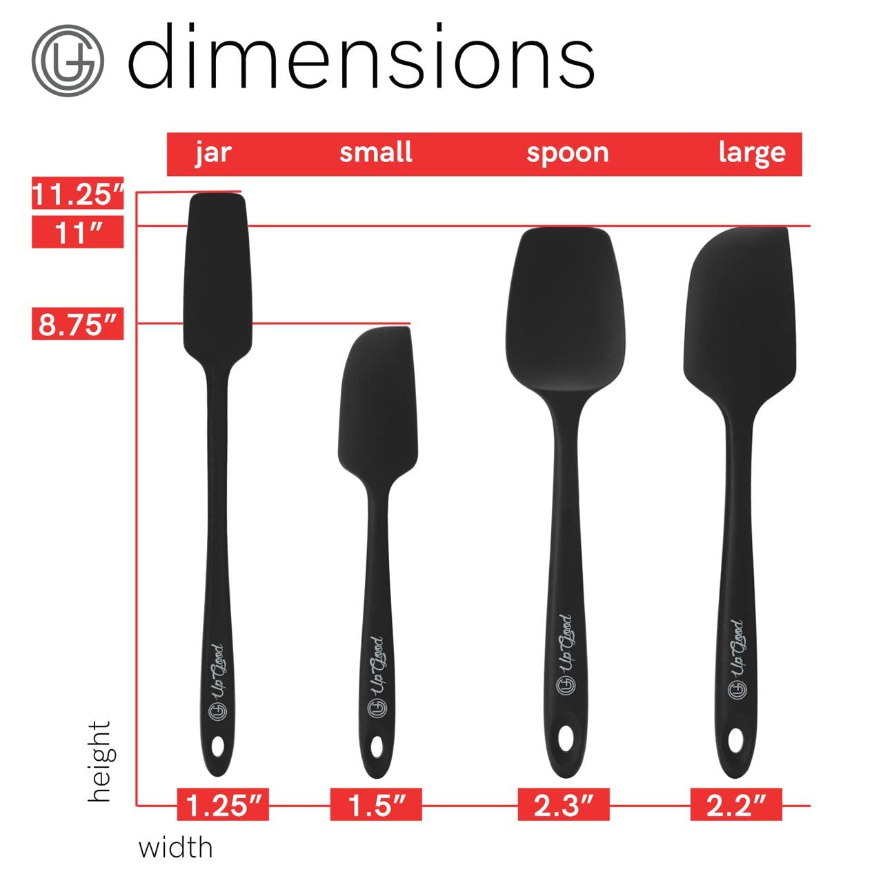 UpGood kitchen scene with spatulas ready for cooking and baking tasks.