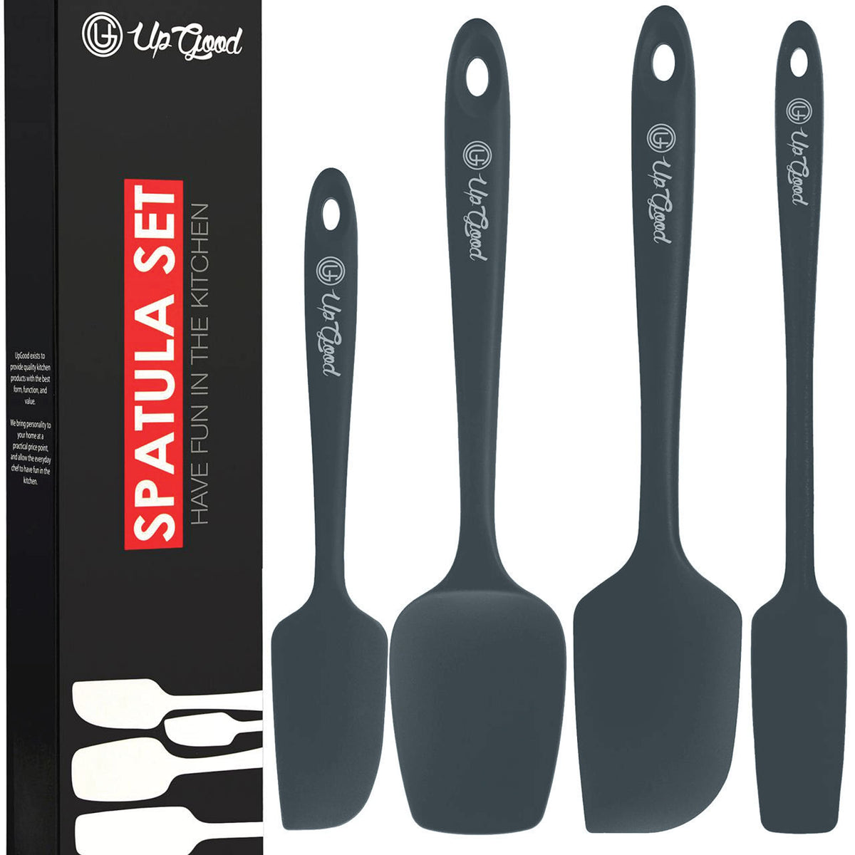 UpGood jar spatula in grey for precise scraping on nonstick surfaces