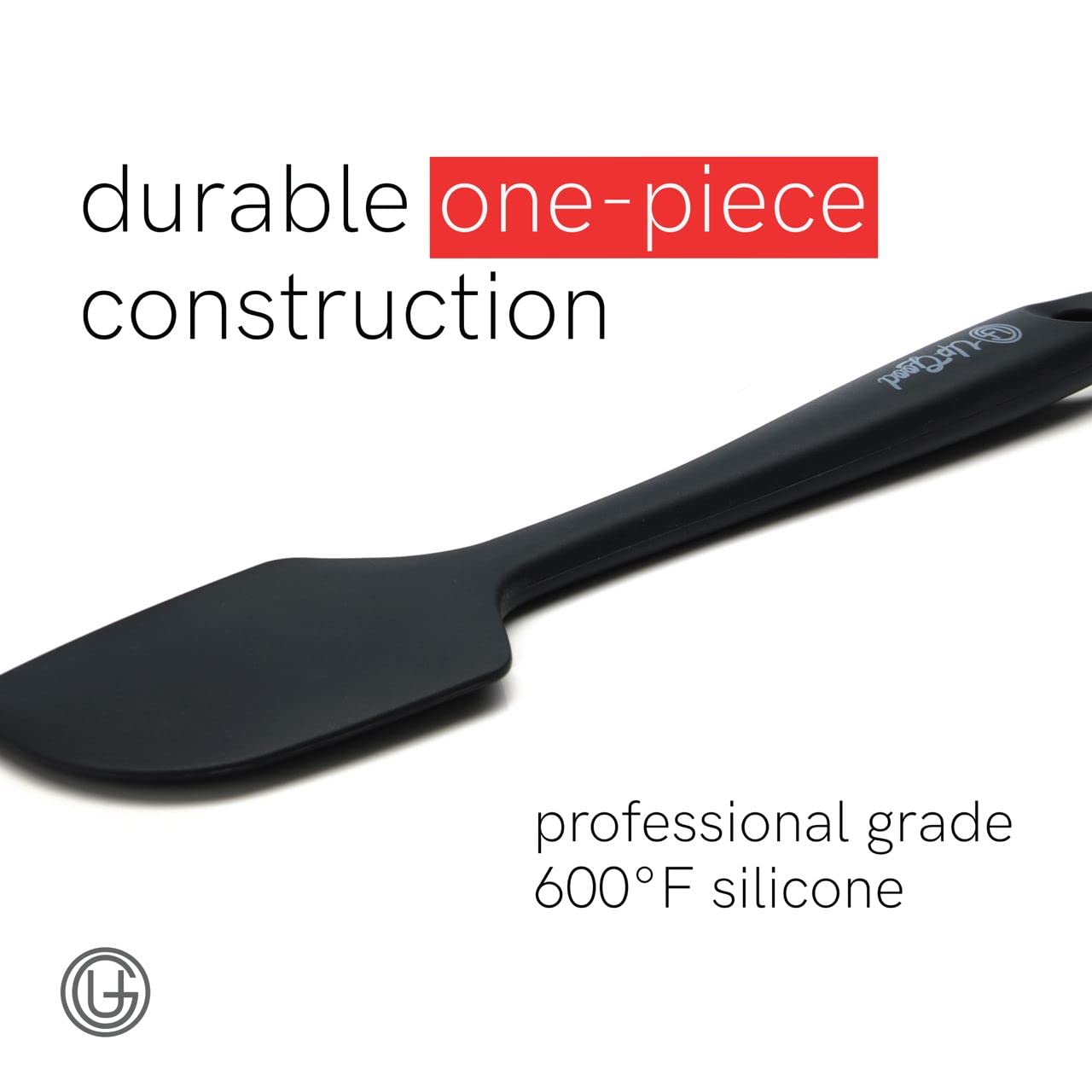 UpGood small spatula in black ideal for tight corners.