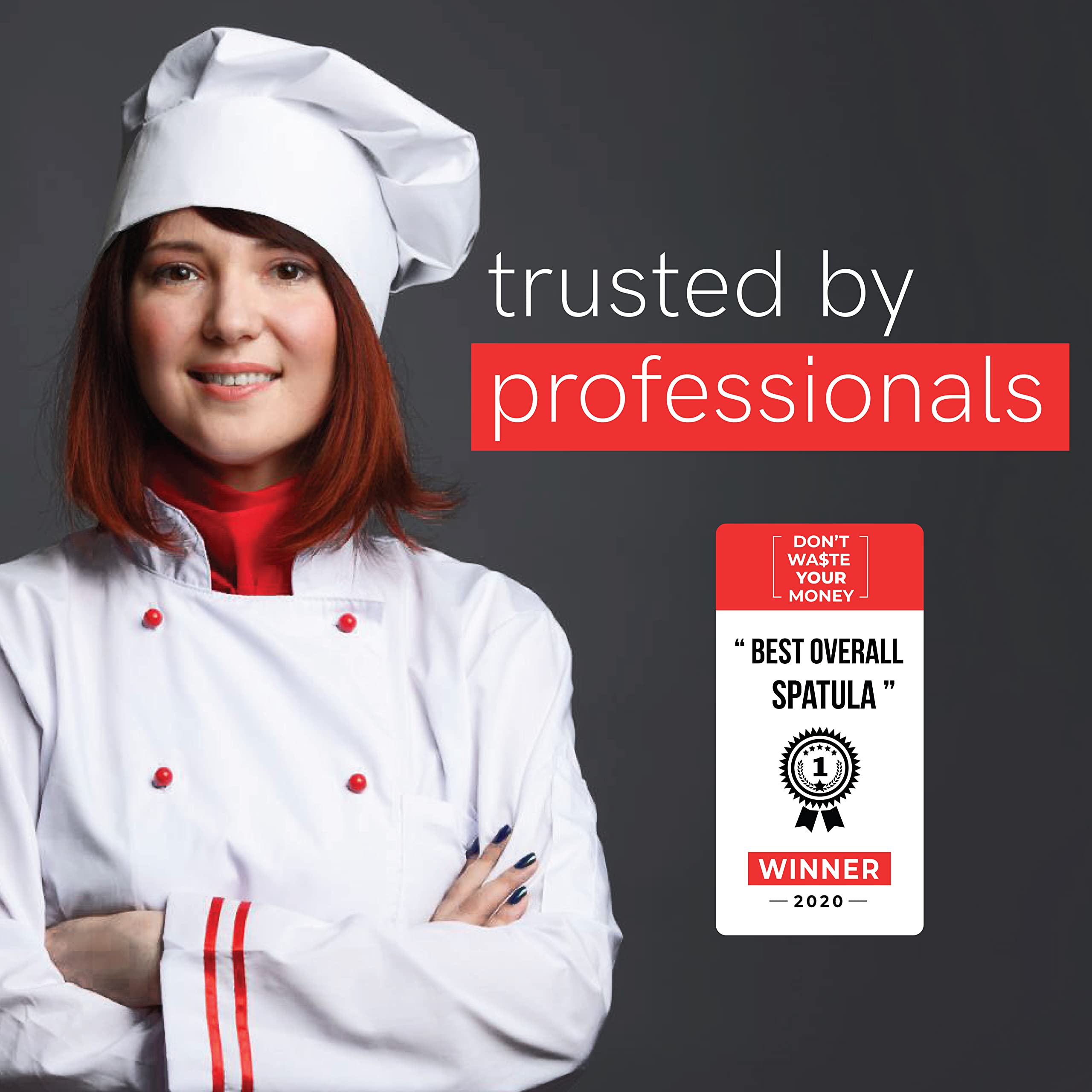 UpGood solid-core silicone spatulas offer a heavier, controlled grip