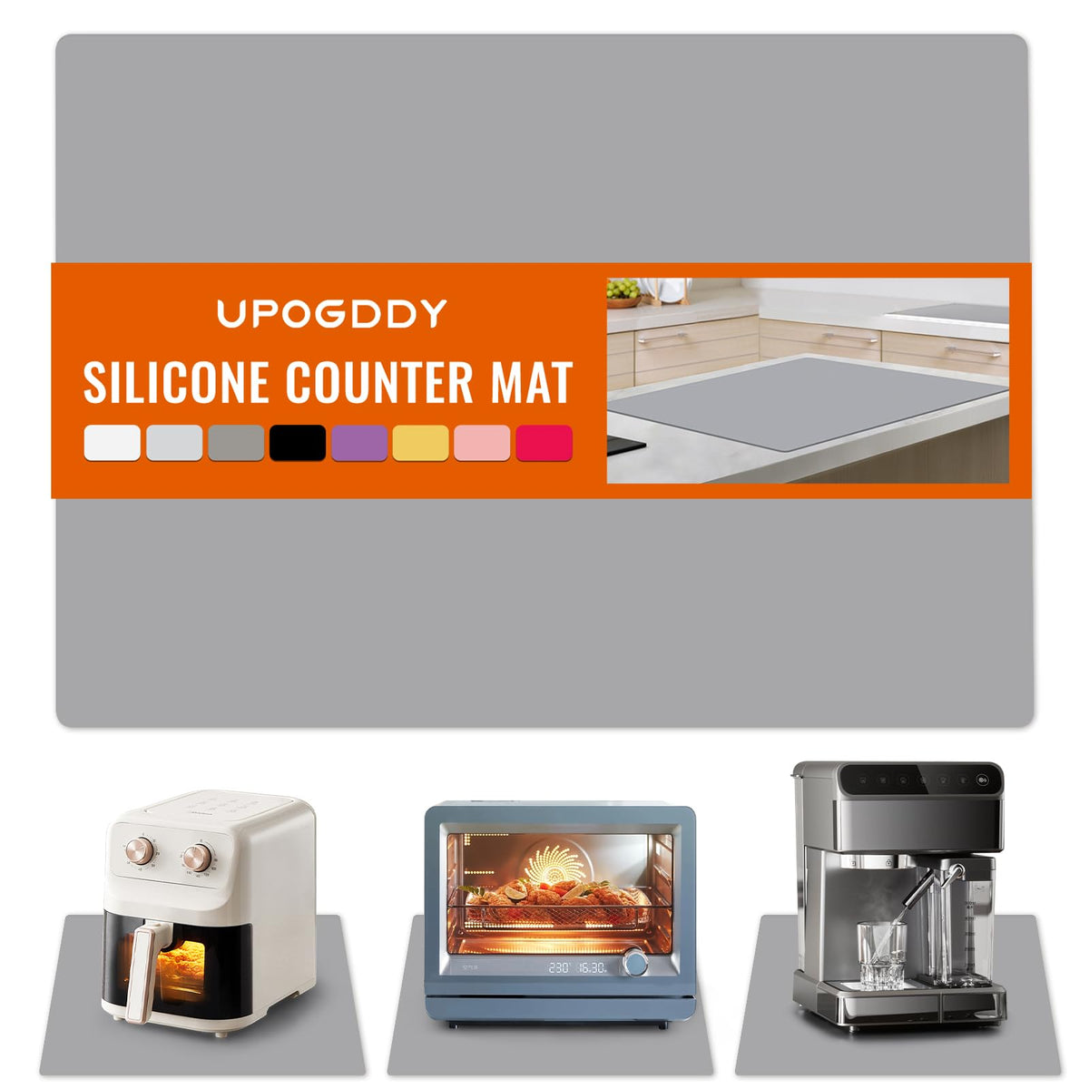 UPOGDDY silicone countertop protector mat on counter guards heat and stains