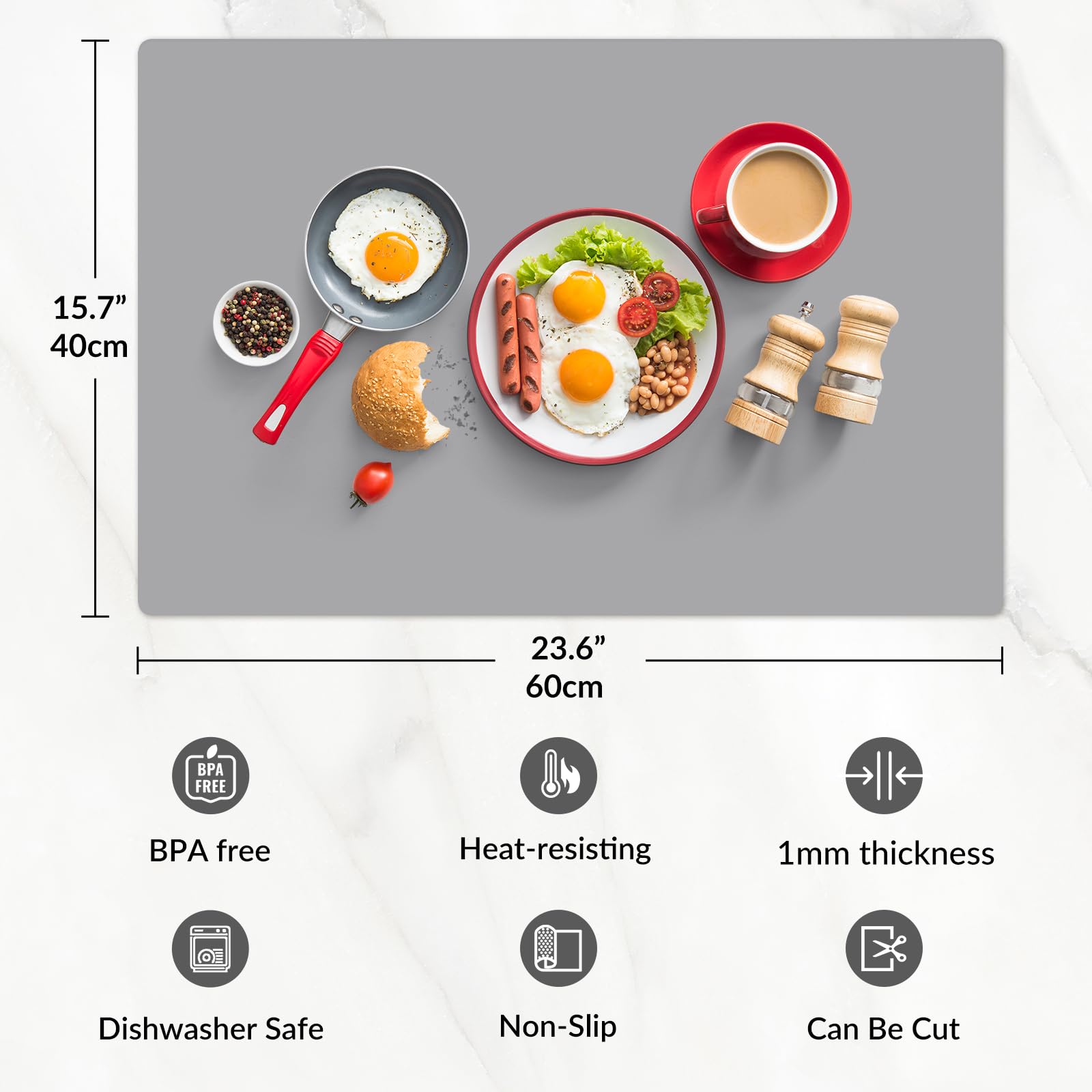 UPOGDDY silicone protector mat with non-slip base keeps items stable