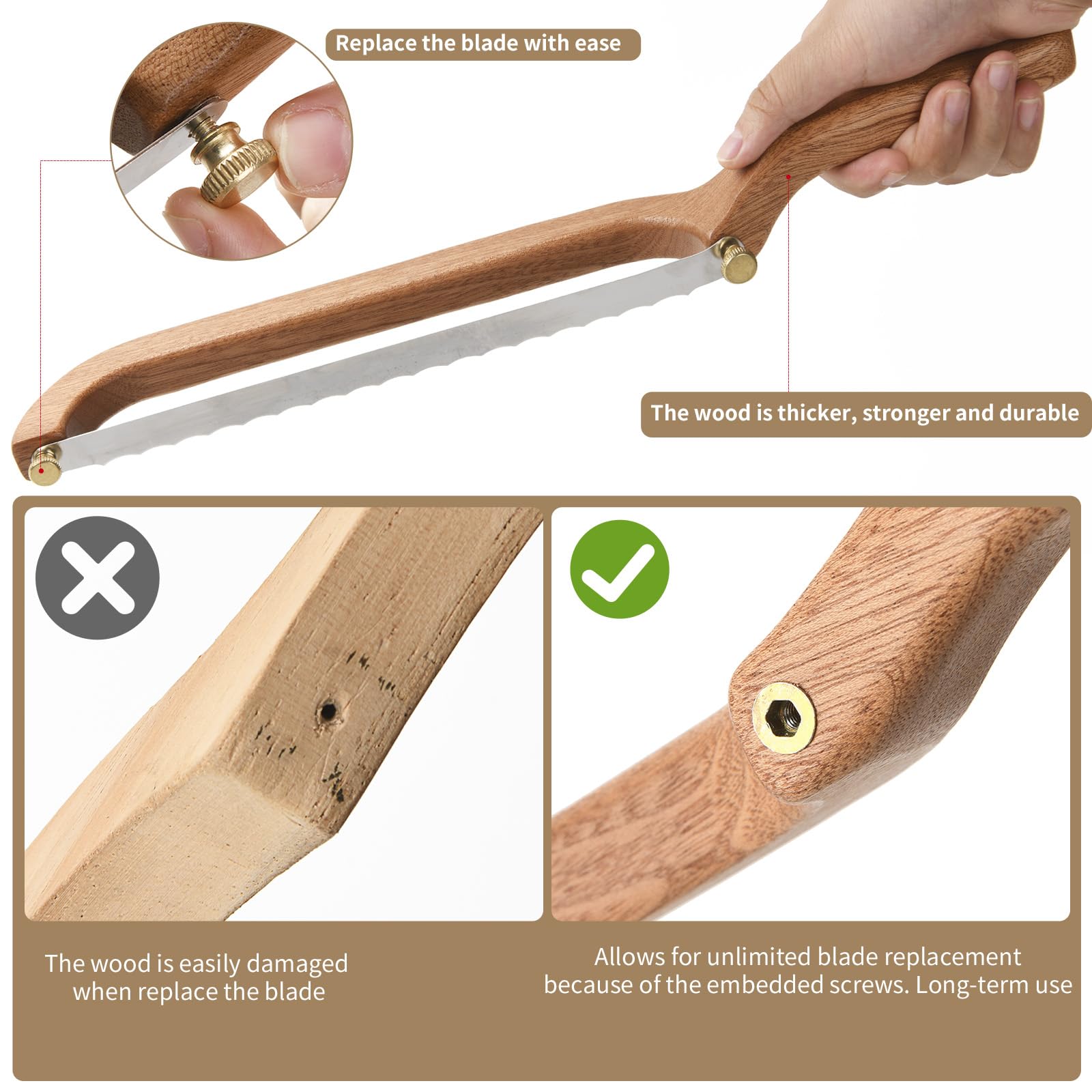 Uprichya bread knife replacement blade and screws included for easy changes