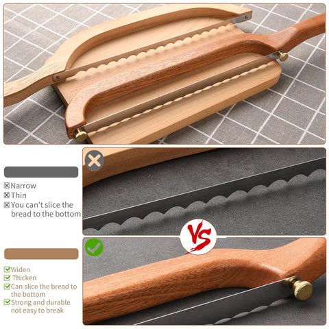 Uprichya bread knife solid sapele wood handle feels sturdy and balanced
