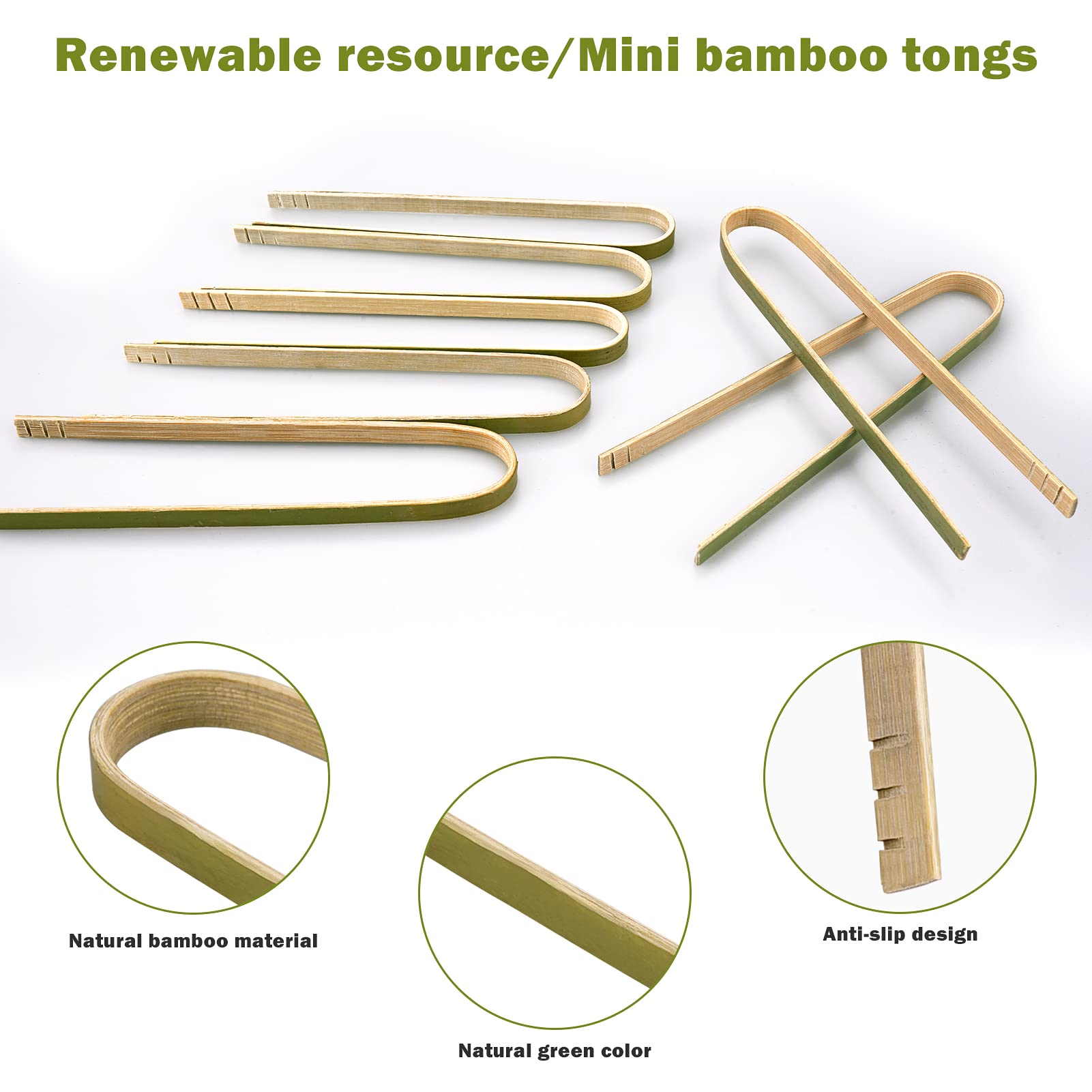 Uprony mini bamboo tongs on charcuterie board for easy picking