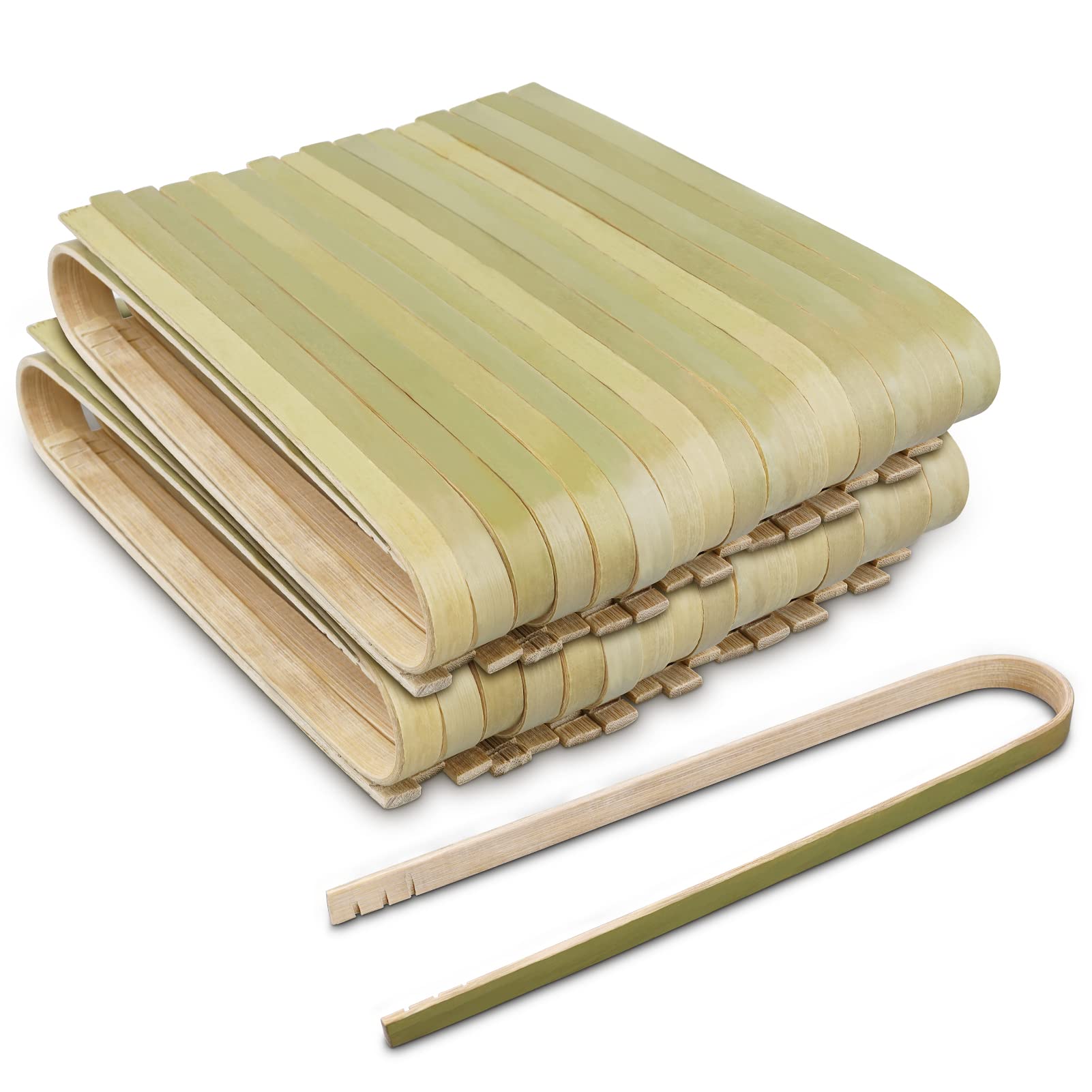 Uprony mini bamboo tongs packaging view with 100 pieces