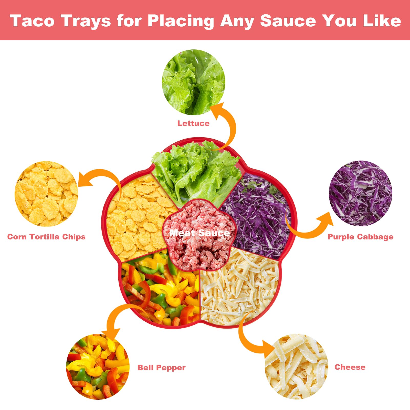 Uprony taco bar serving set shows the main serving tray for tortillas.