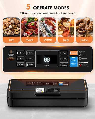 UPRUBE vacuum sealer 11-inch seal bar fits thick bags for durable seals.