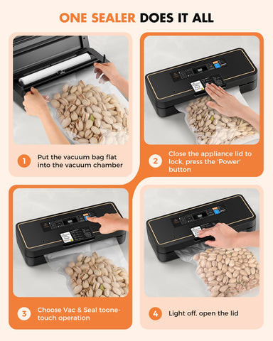 UPRUBE vacuum sealer cooling monitor ensures safe handling after sealing.