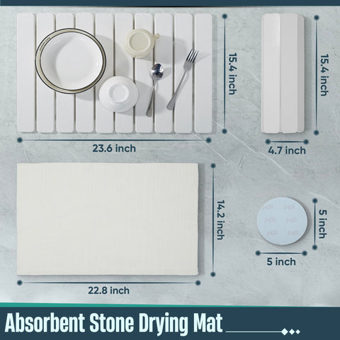 UPTIMAZ Stone Drying Mat includes sandpaper for refresh and maintenance.