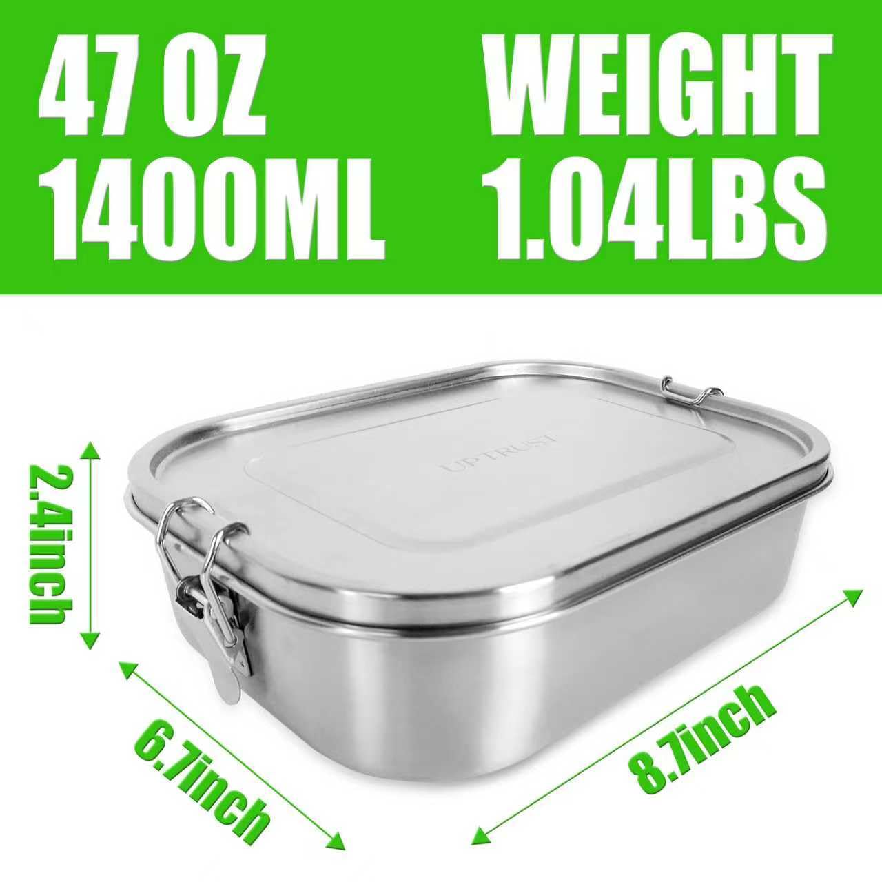 UPTRUST Bento Box lock clips secure lids for spill-free transport.