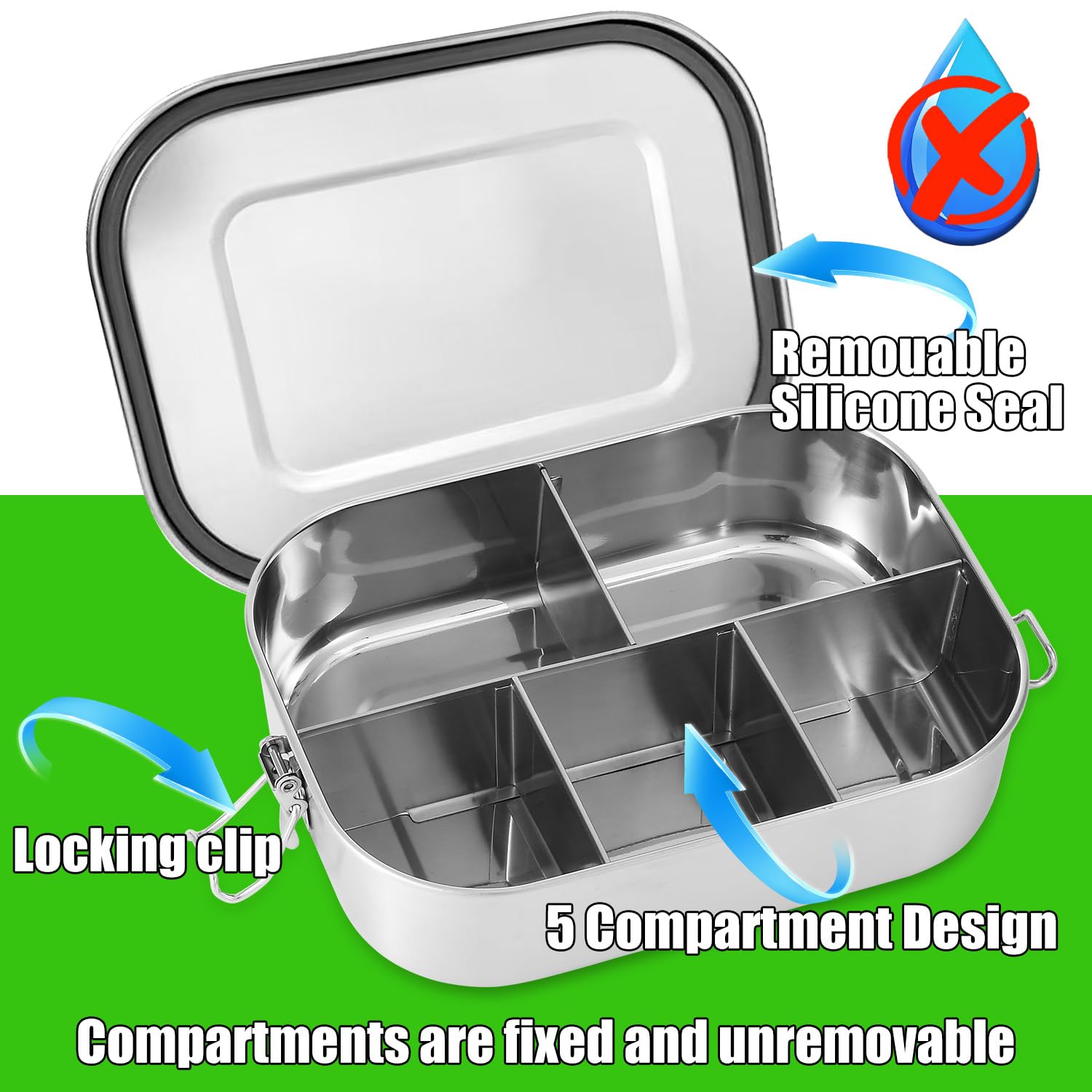 UPTRUST Bento Box removable seal helps keep dry foods fresh.