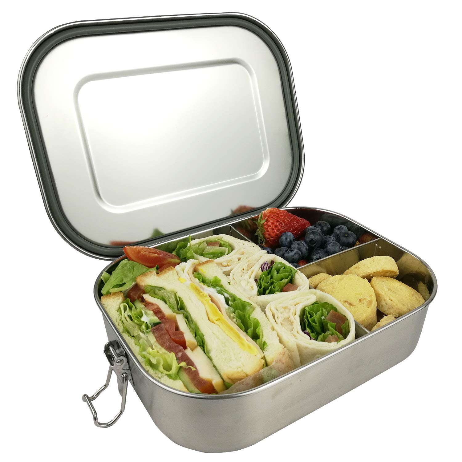 UPTRUST bento lid clip demonstrates secure locking for leak prevention.