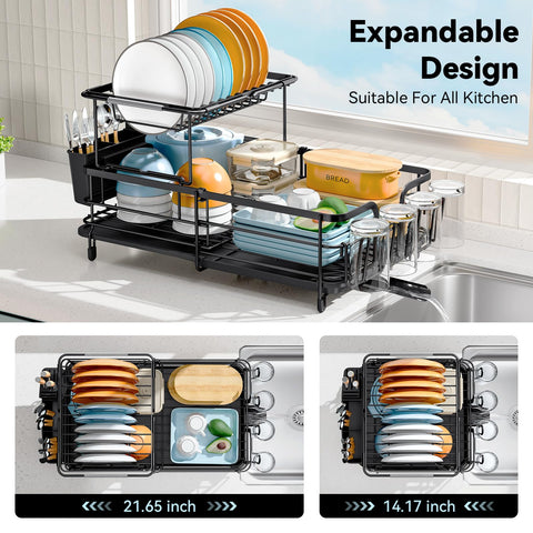 Urackify top-tier rack holds plates with efficient drainage to the sink