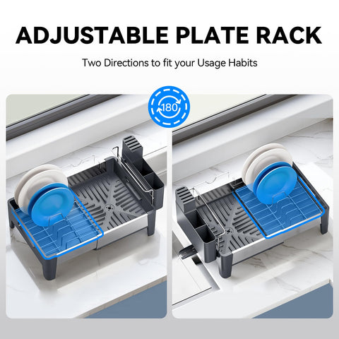 Urackify dish rack side profile emphasizes slim space-saving design