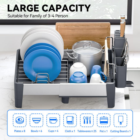 Urackify expandable rack retracted view for compact sink-side storage