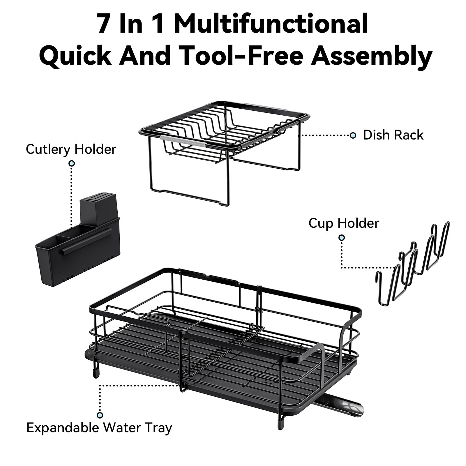 Urackify expandable design adapts to different sink sizes and counter spaces
