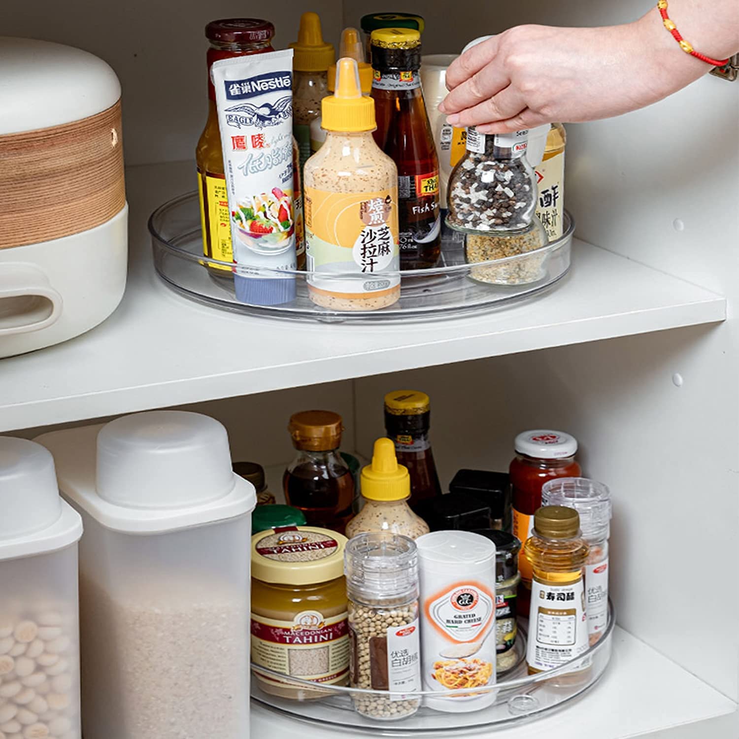 URALFA two-pack transparent design improves quick item visibility in cabinets.