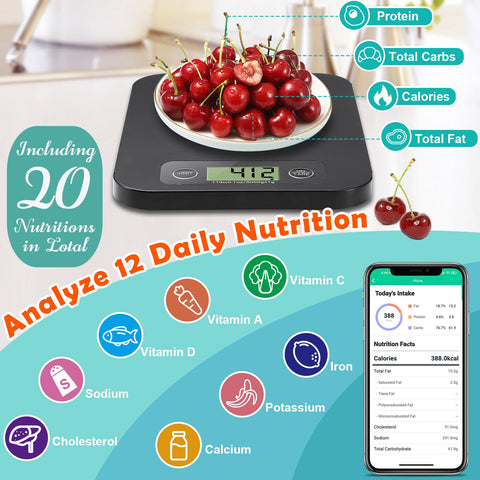 URAMAZ Food Scale barcode-scan feature adds items from the database