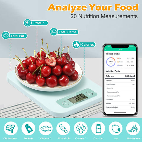 URAMAZ smart scale sync with Foodiet app for nutrition tracking.