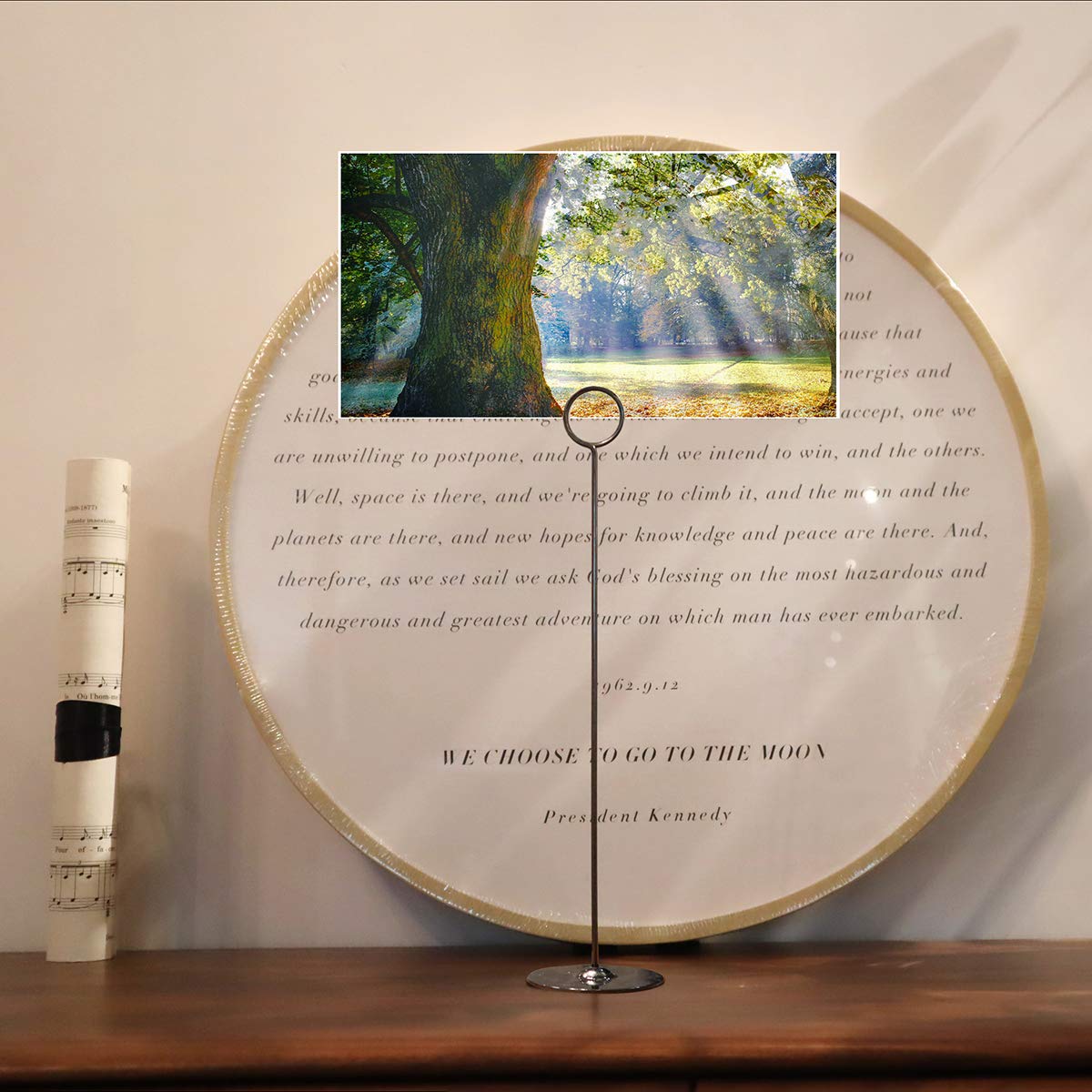 Eye-catching Urban Deco design enhances table decor and event signage