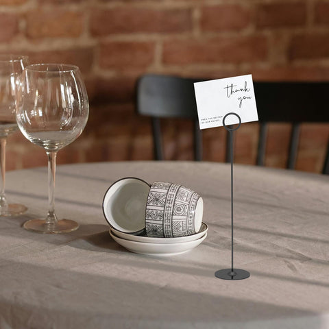 Reusable Urban Deco card holders reduce waste while upgrading decor at gatherings