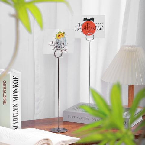 Urban Deco wedding table stands add elegant signage for numbers and place cards