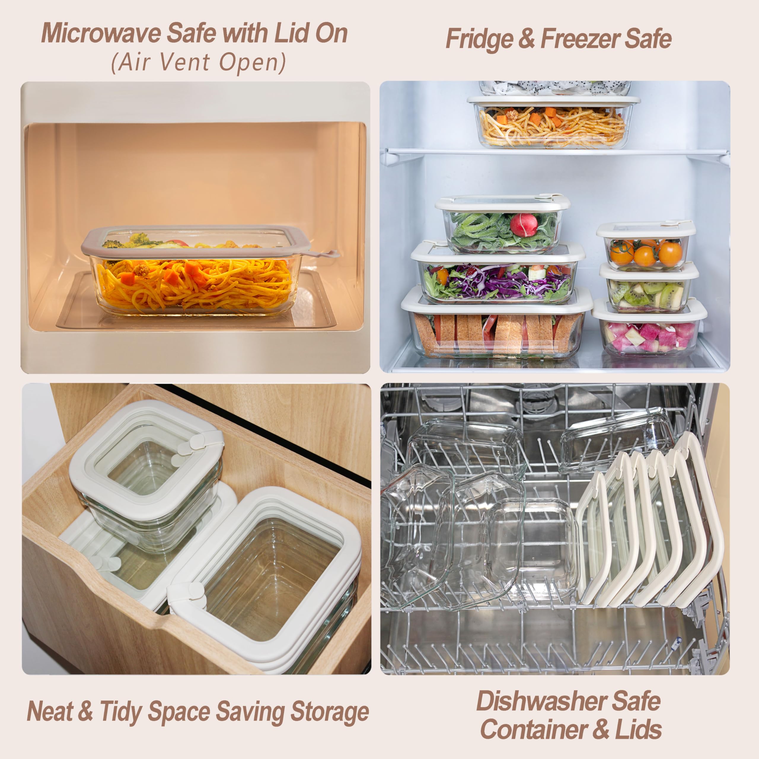 Urban Green dishwasher-safe glass containers simplify cleanup.