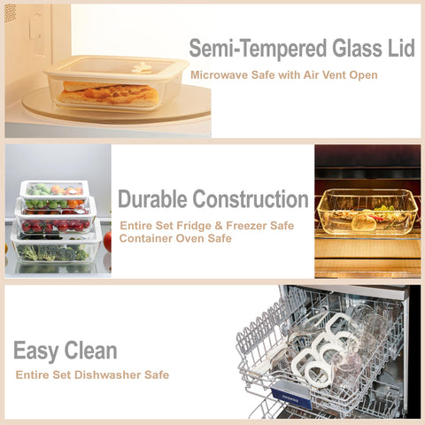 Urban Green microwave-safe glass container with vent for quick reheats.
