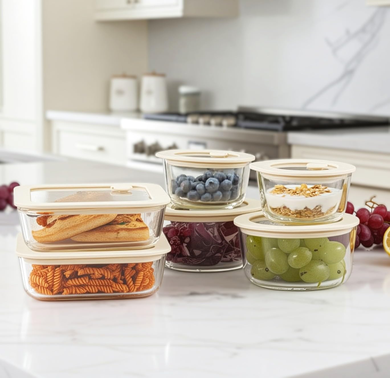 Urban Green oven-safe glass container suitable for bake-safe storage.