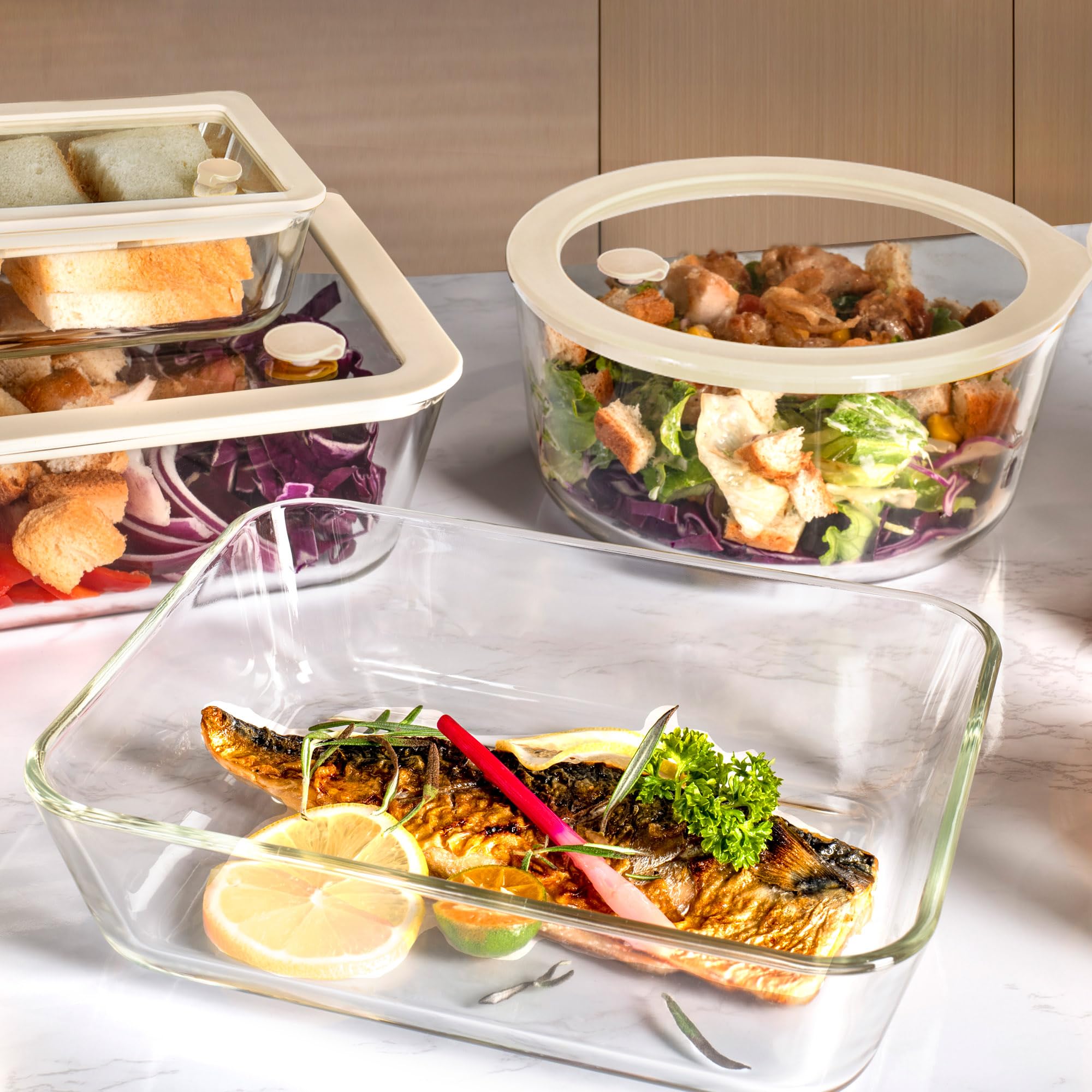 Urban Green rectangle 48oz container versatile for bulk prep and fridge storage.