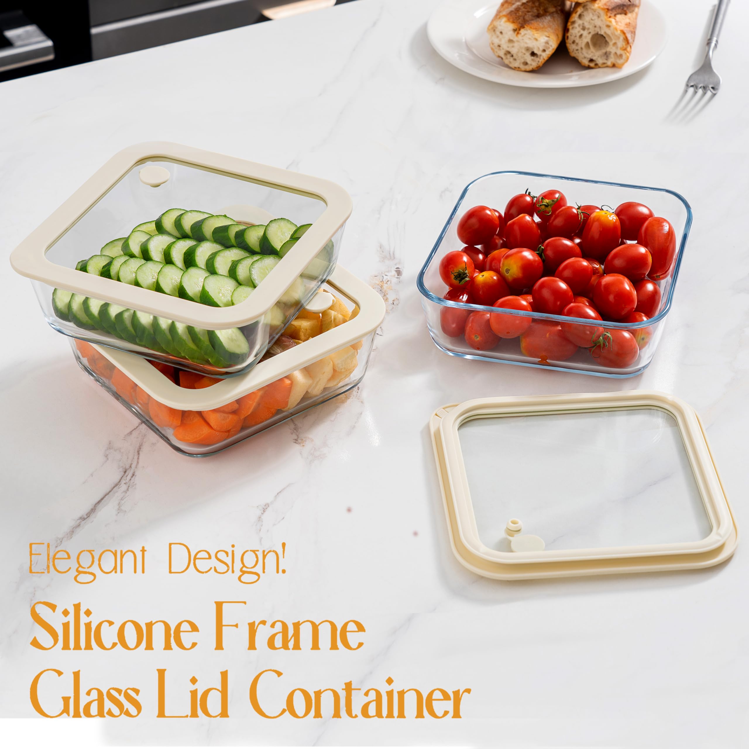 Urban Green rectangle 87oz glass container for family meals