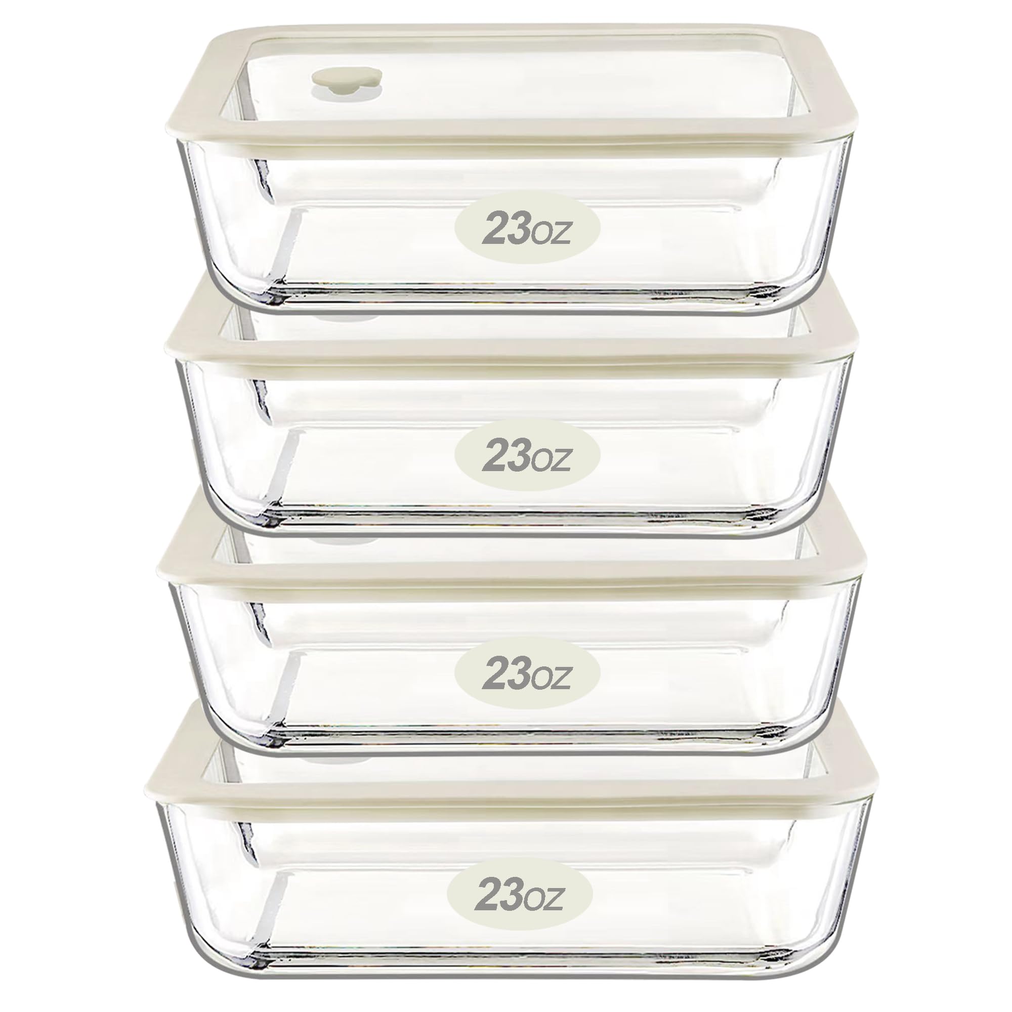 Urban Green rectangle glass container 23oz with silicone-framed lid for fresh meal prep