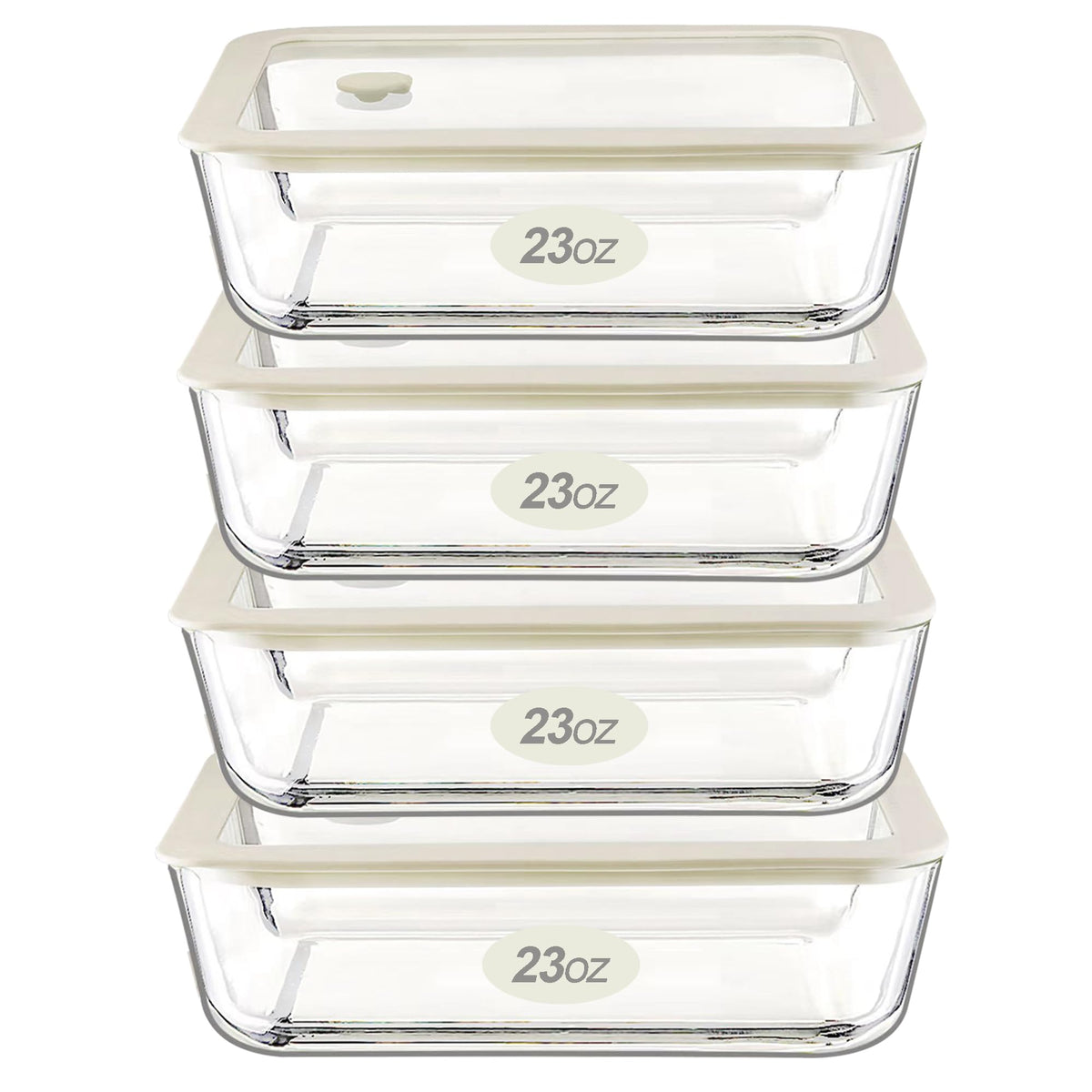 Urban Green rectangle glass container 23oz with silicone-framed lid for fresh meal prep