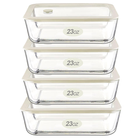 Urban Green rectangle glass container 23oz with silicone-framed lid for fresh meal prep