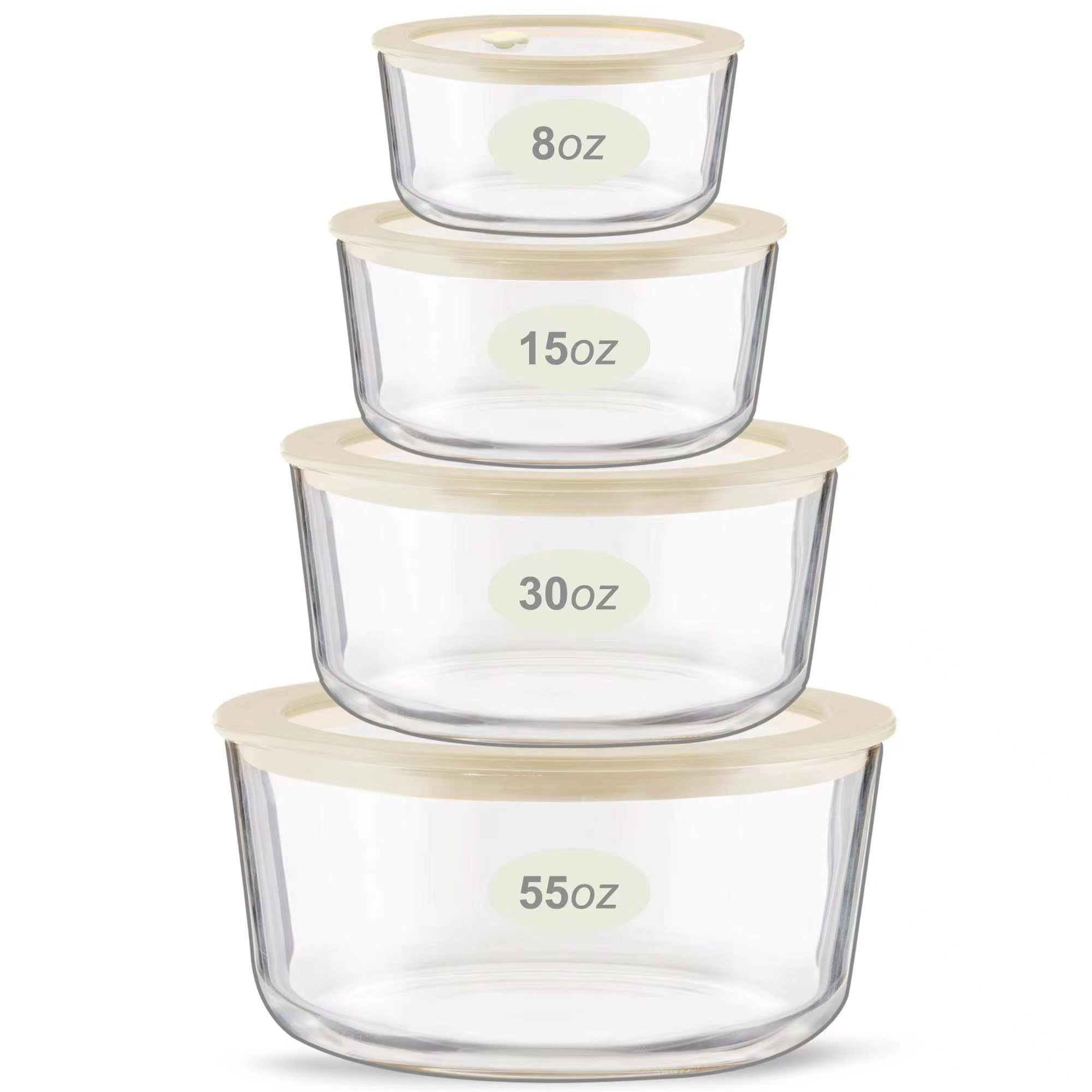 Urban Green round glass container with silicone frame lid for fresh meal prep.