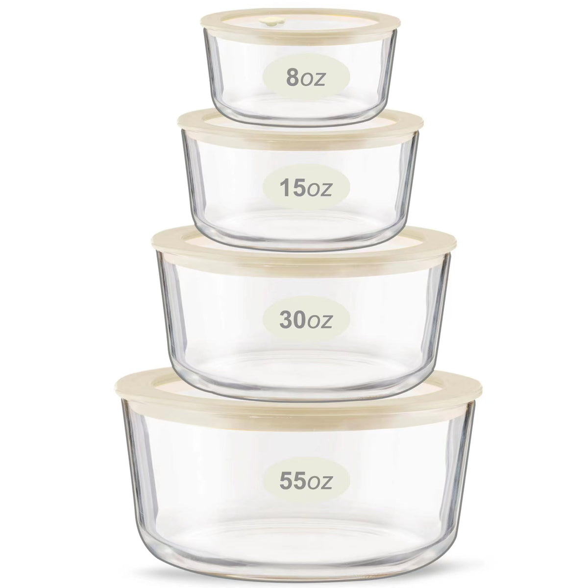 Urban Green round glass container with silicone frame lid for fresh meal prep.