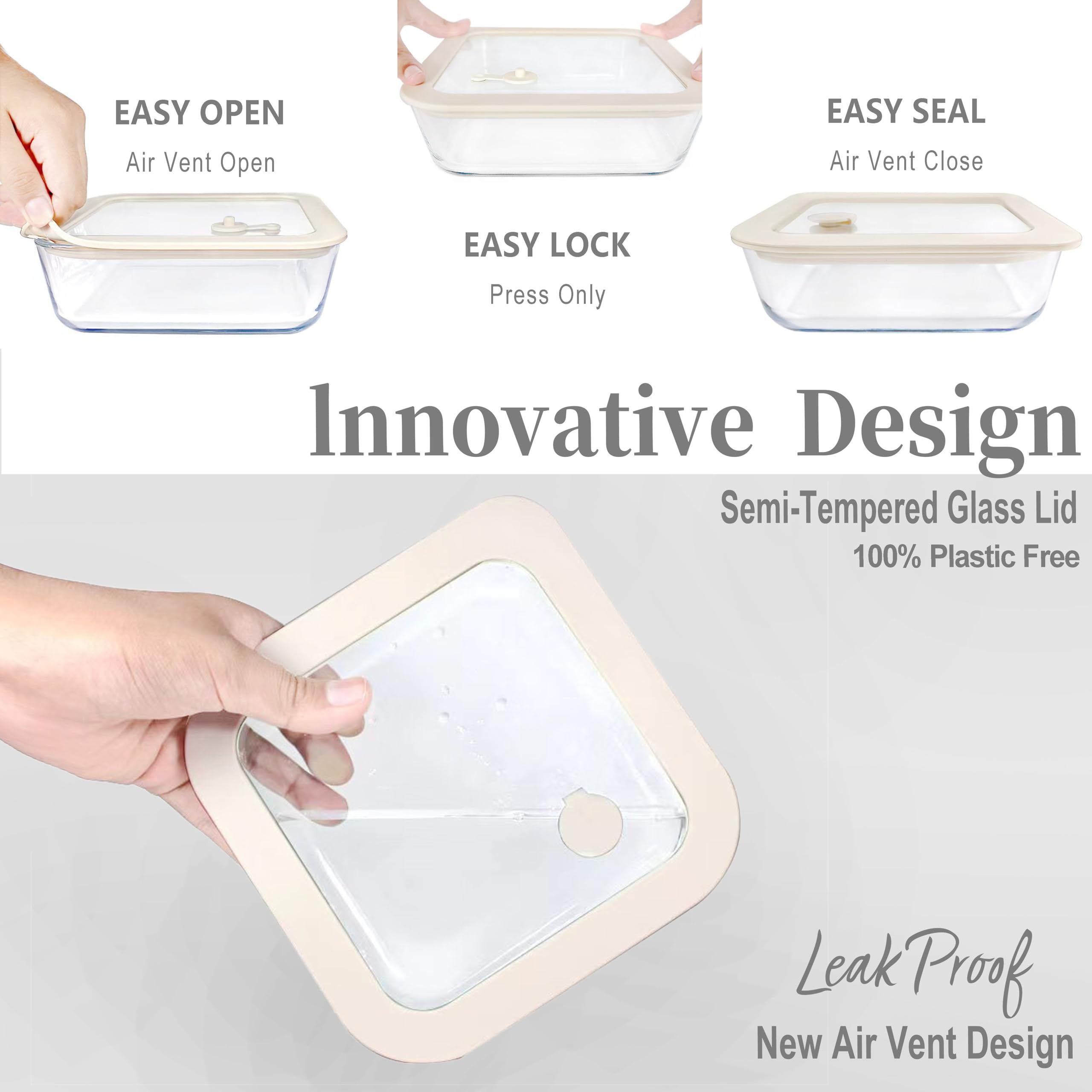 Urban Green square 39oz glass container keeps lunch fresh and organized