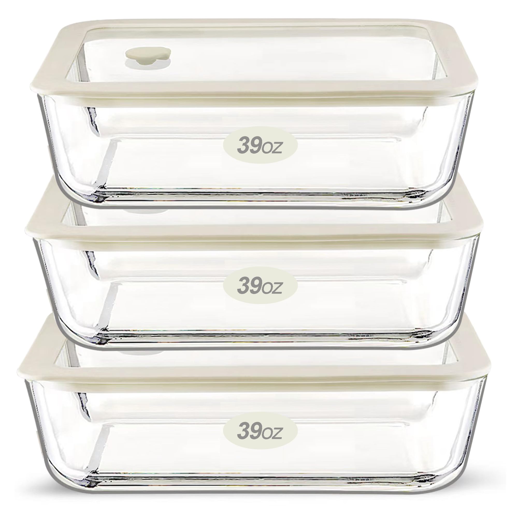 Urban Green square 65oz glass container with silicone lid for fresh leftovers