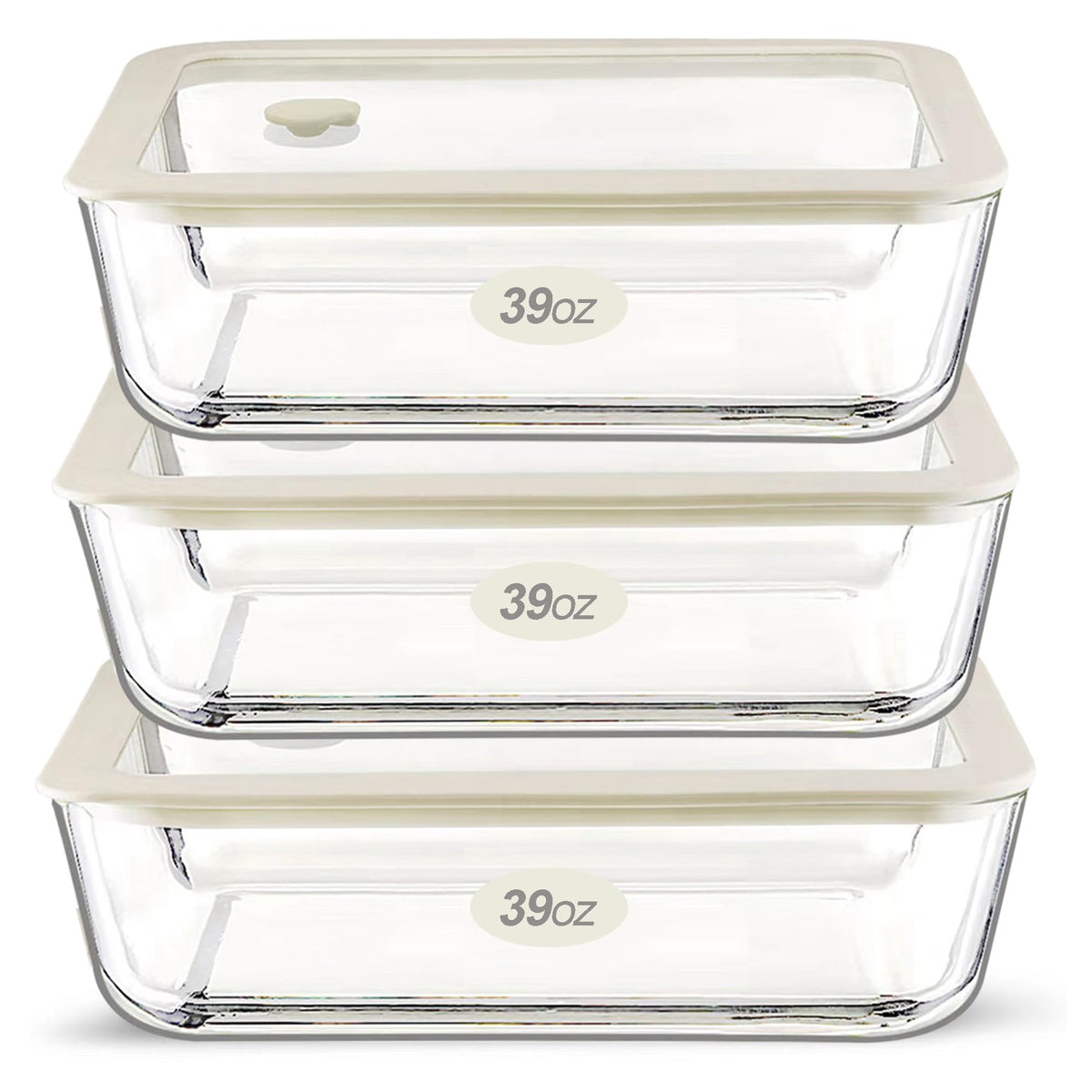 Urban Green square 65oz glass container with silicone lid for fresh leftovers