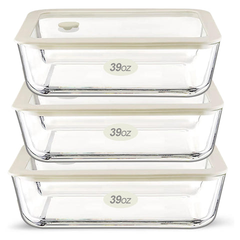 Urban Green square 65oz glass container with silicone lid for fresh leftovers