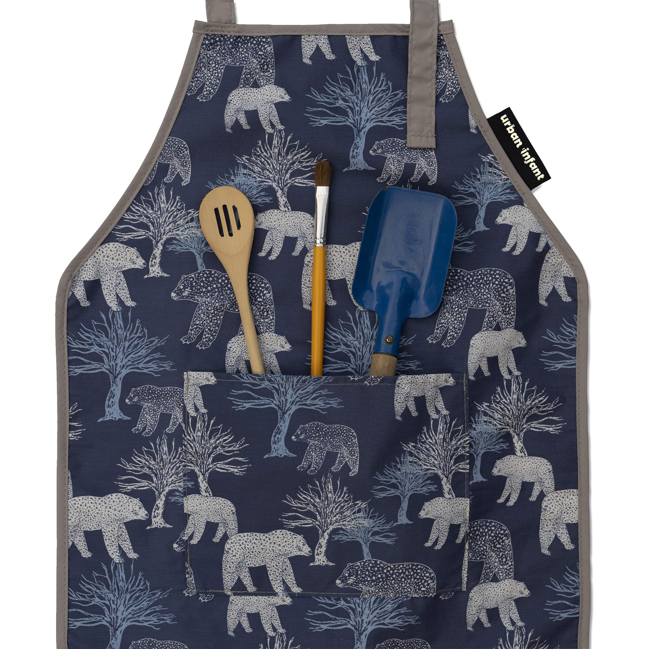 Urban Infant Little Helper apron with flowers pattern for arts and baking.