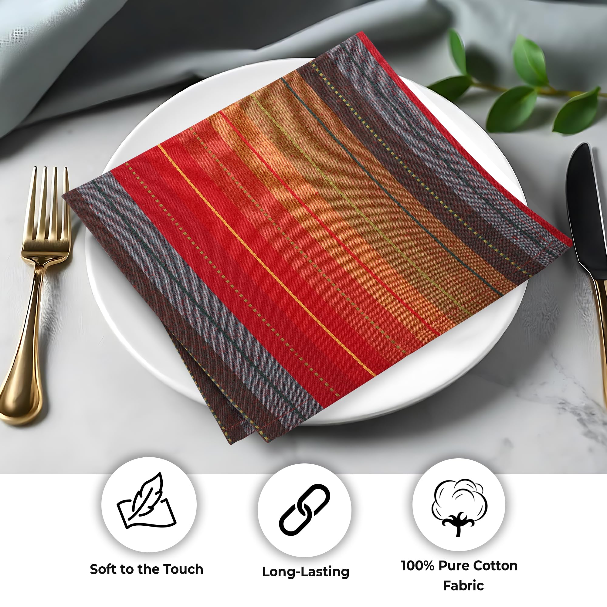 Urban Villa cloth napkins paired with glassware for a refined setup.