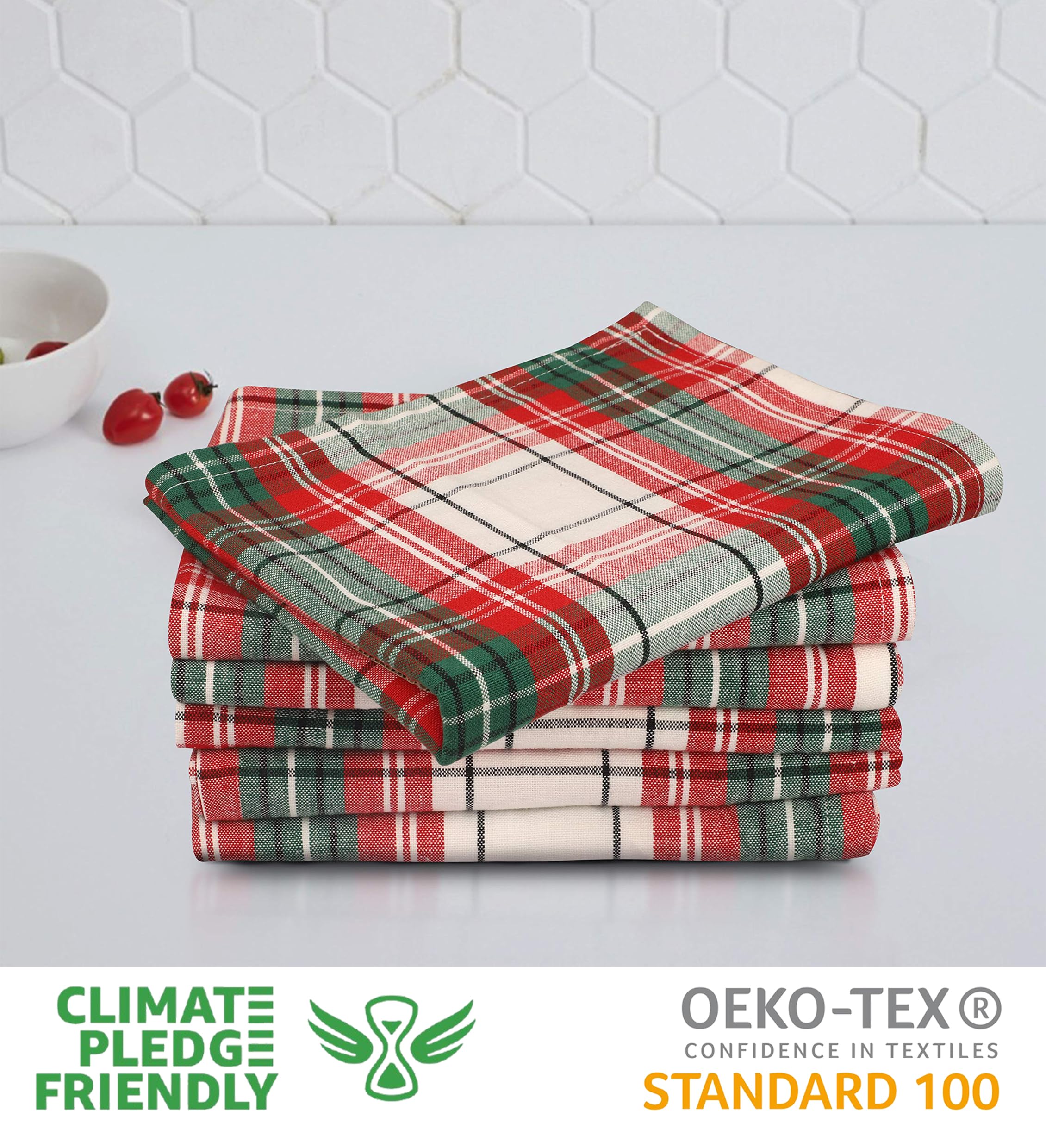 Urban Villa cotton dish towels are soft and odor-free for safe skin contact.