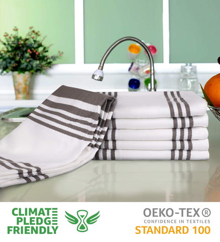 Urban Villa kitchen towels offer high absorbency for quick spill cleanup.