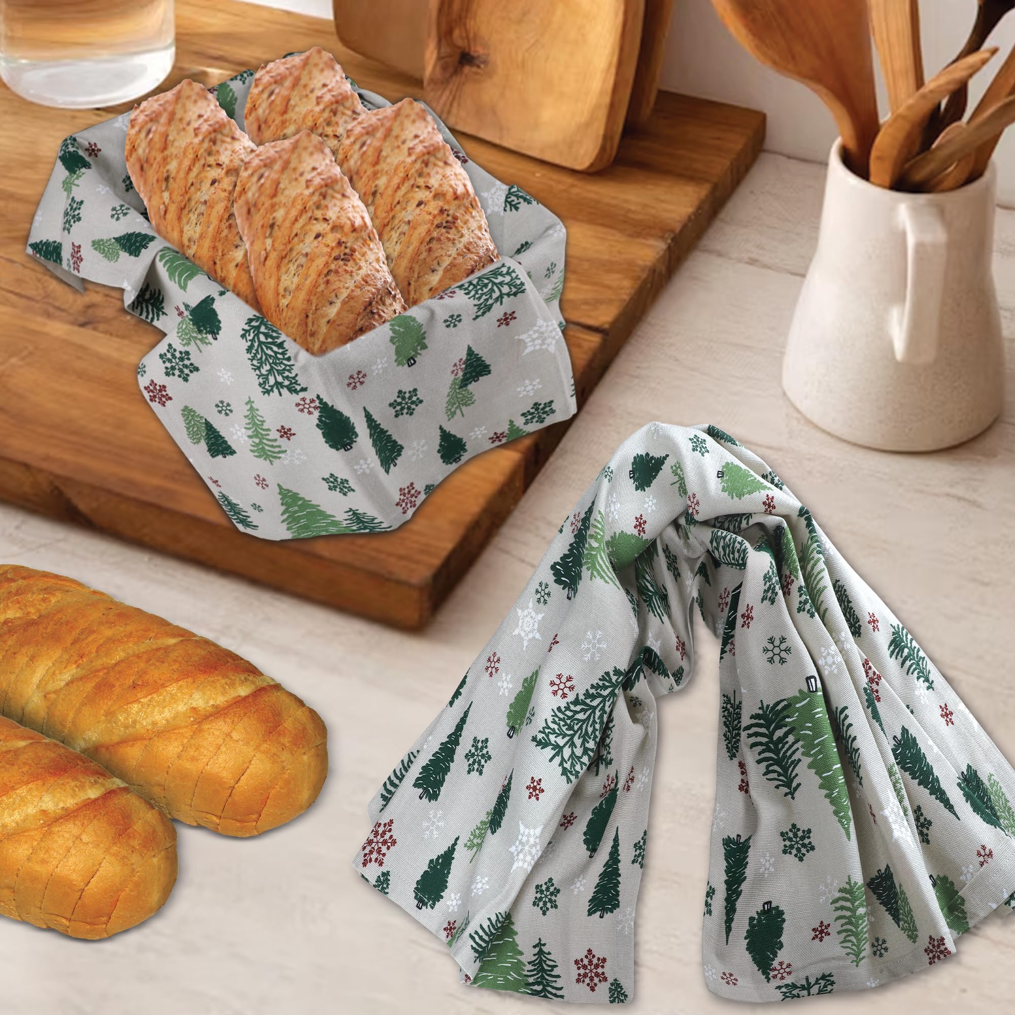Urban Villa towel featuring mitered corners for a tidy kitchen look