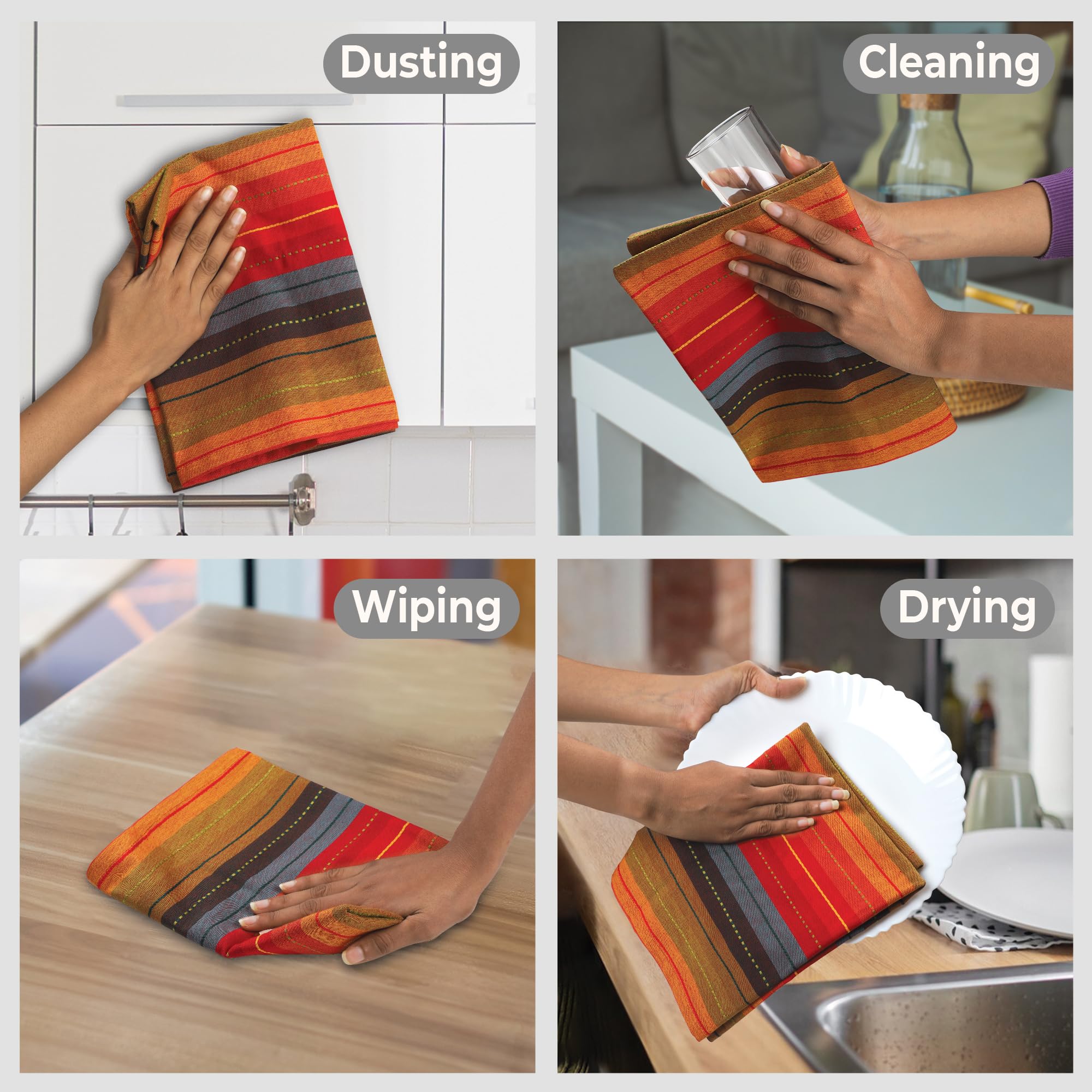 Urban Villa kitchen towels drying dishes in a modern sink setup.