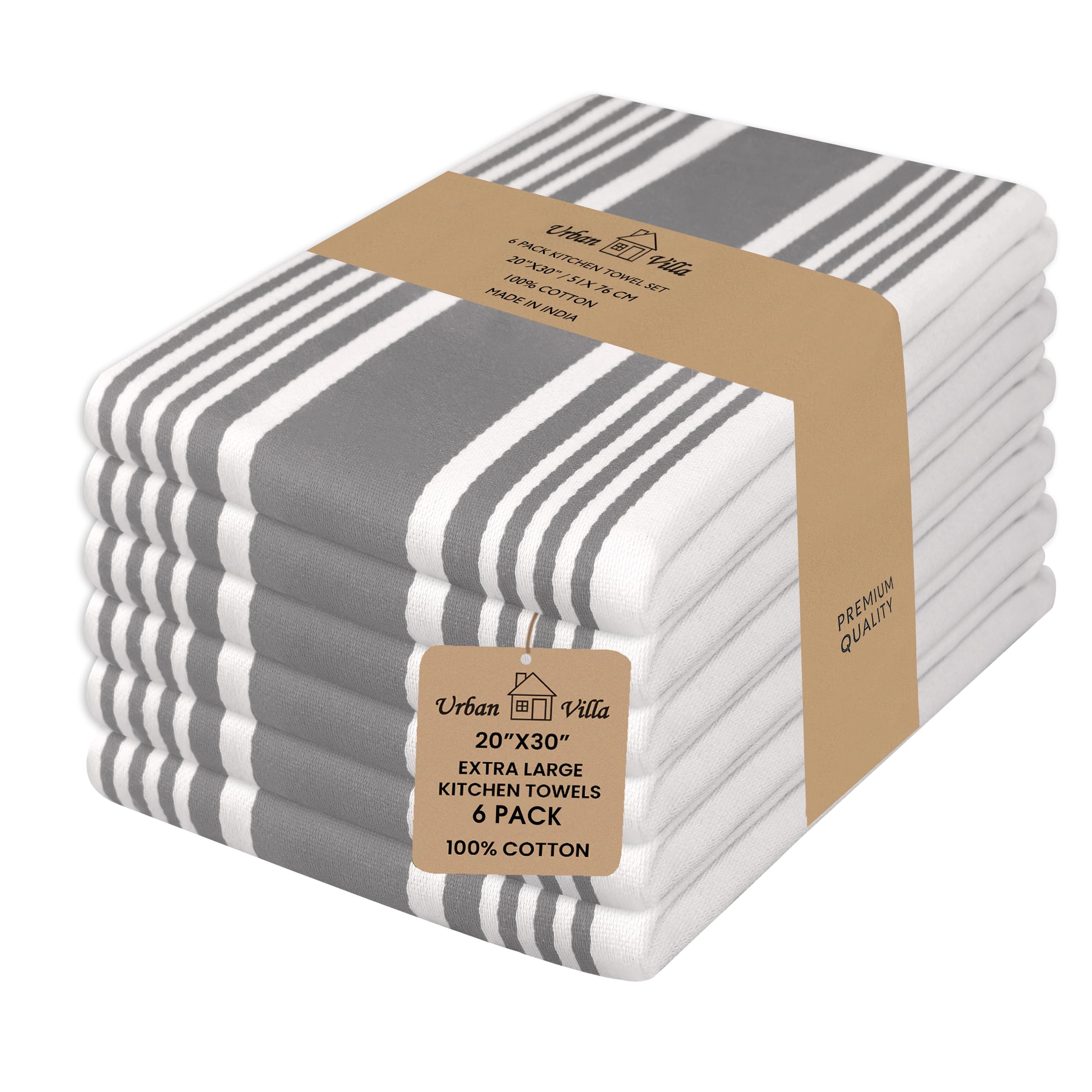 Urban Villa kitchen towels with soft touch for gentle drying.