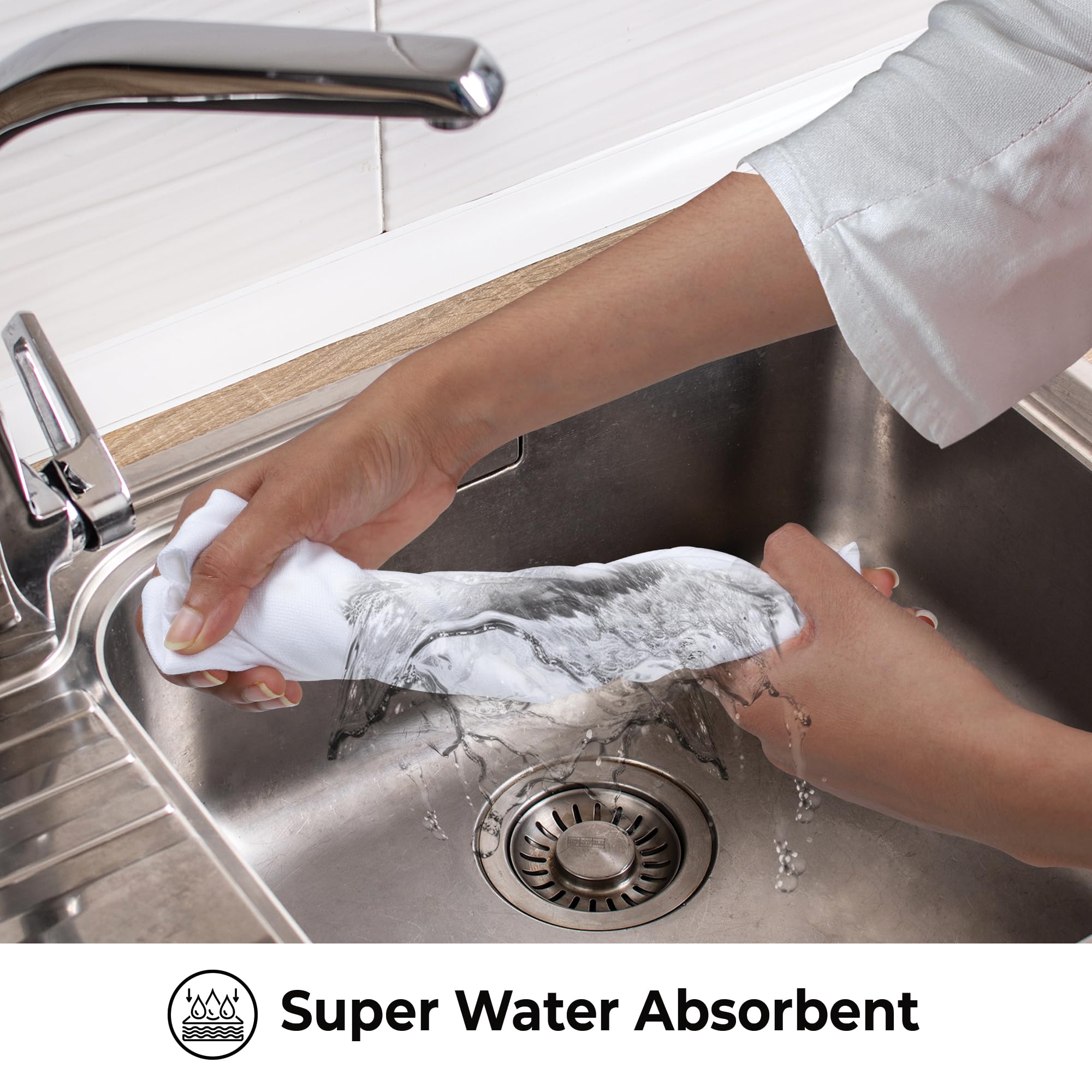 Urban Villa Kitchen Towels white dish towels ideal for dish drying.